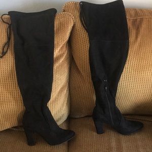 Unisa Over the knee black suede boots